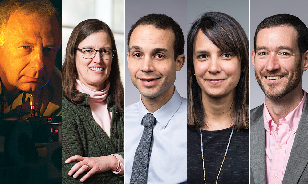 headshots of five faculty members