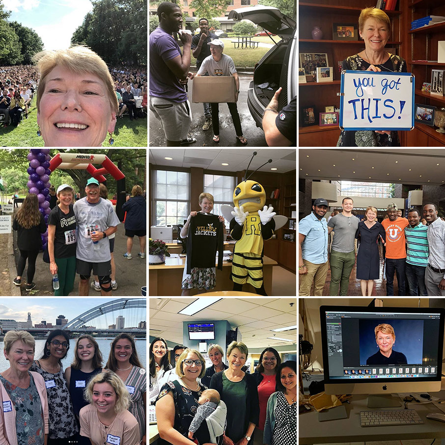 collage of images for President Mangelsdorf's Instagram account