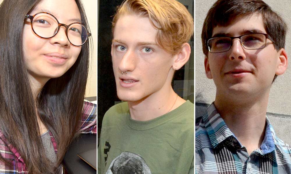 Feature image portraits of three individual students