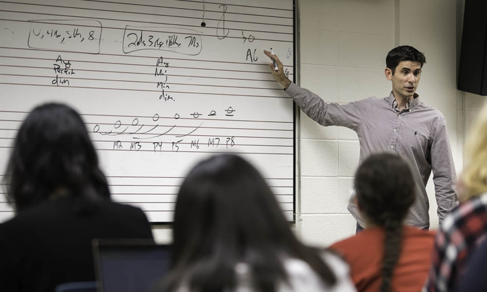 Matthew BaileyShea teaches his Theory I class.