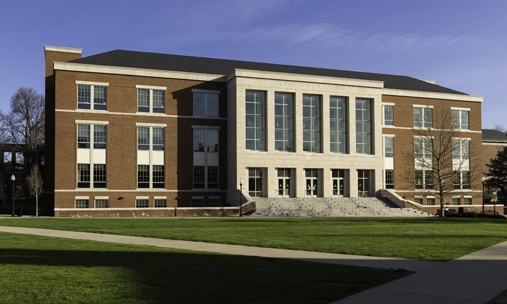 Feature image LeChase Hall in the springtime.