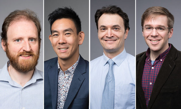 portraits of four professors.