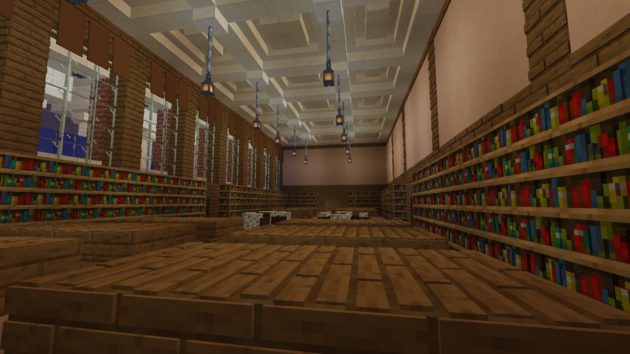 image of Messinger Periodical Room rendered in Minecraft