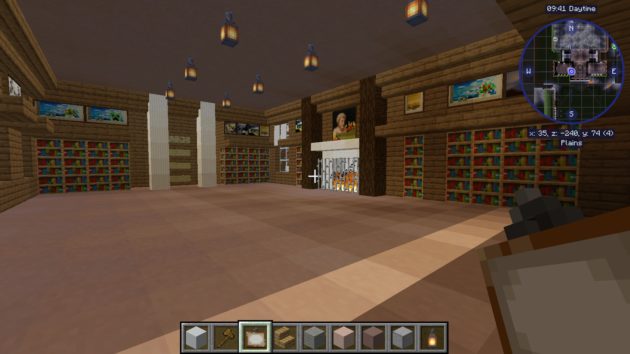 illustration of the Welle-Brown Room rendered in Minecraft