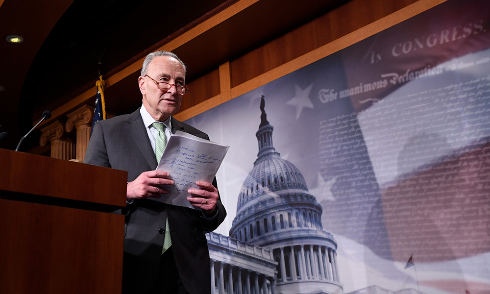 Feature image image of Charles Schumer at press conference