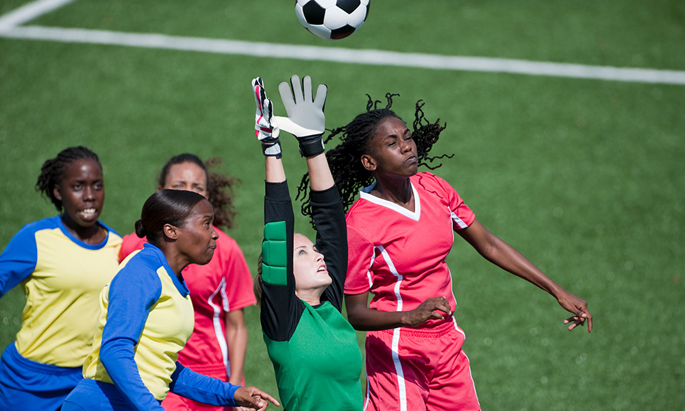 image of soccer players moving