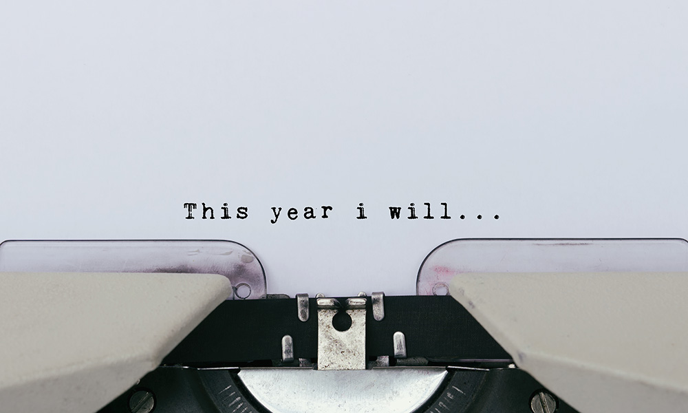 Feature image typewriter text that reads this year I will