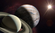 Saturn and Jupiter in alignment