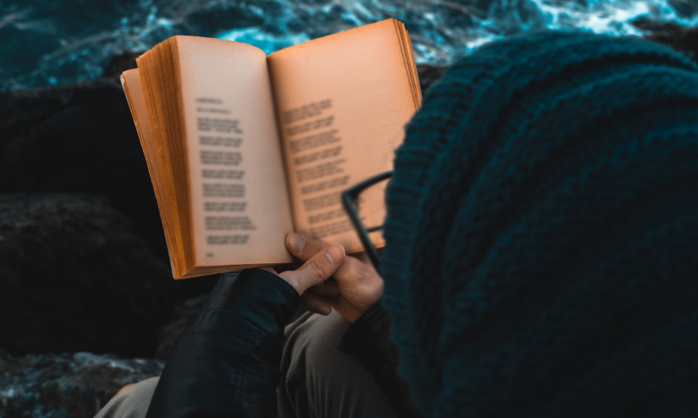 person reading poetry