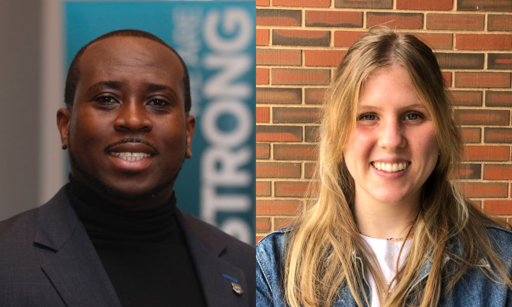 Feature image Side-by-side portraits of Richard Koutouan (left) and Annie Rosenow (right).
