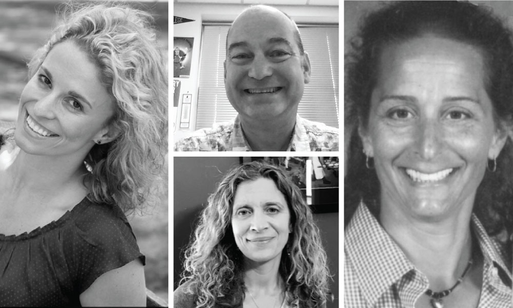 Feature image Black and white photos of Singer Family Award recipients.