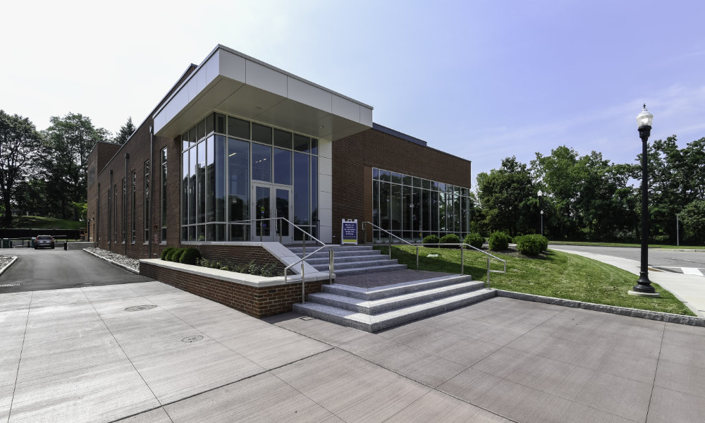 Sloan Performing Arts Center exterior on a sunny day.