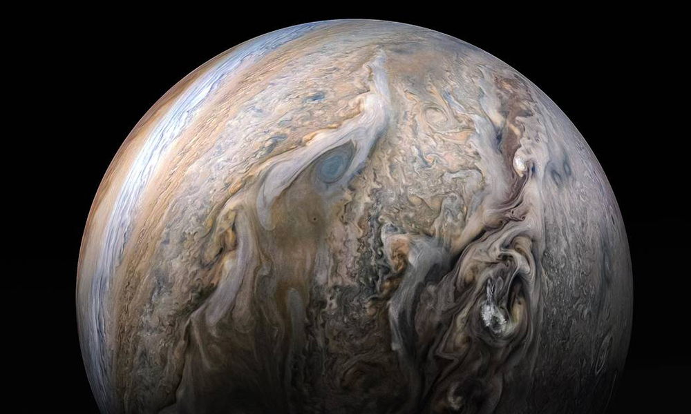 Stormy swirls over Jupiter's northern hemisphere