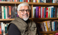 portrait of Amitav Ghosh.