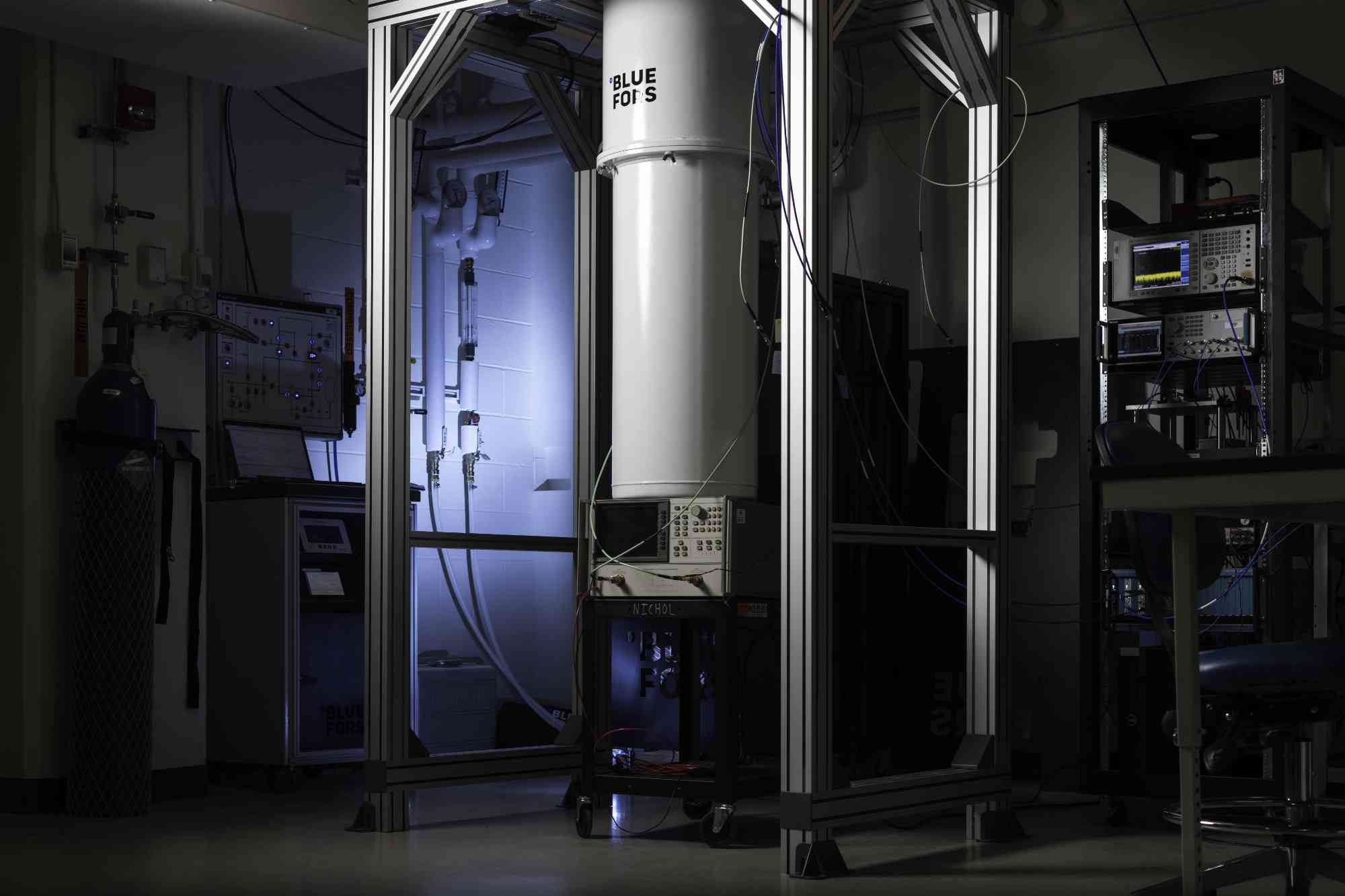 BlueFors dilution refrigerator.