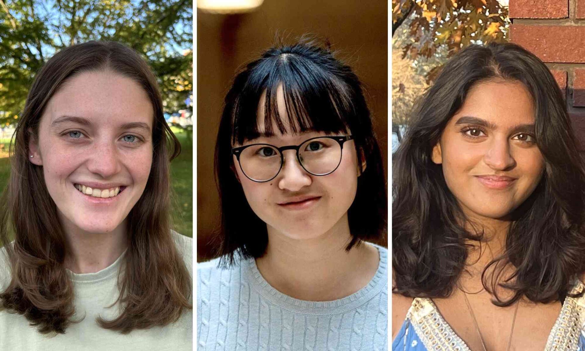 Triptych of photos of the 2024 Wells Prize winners.