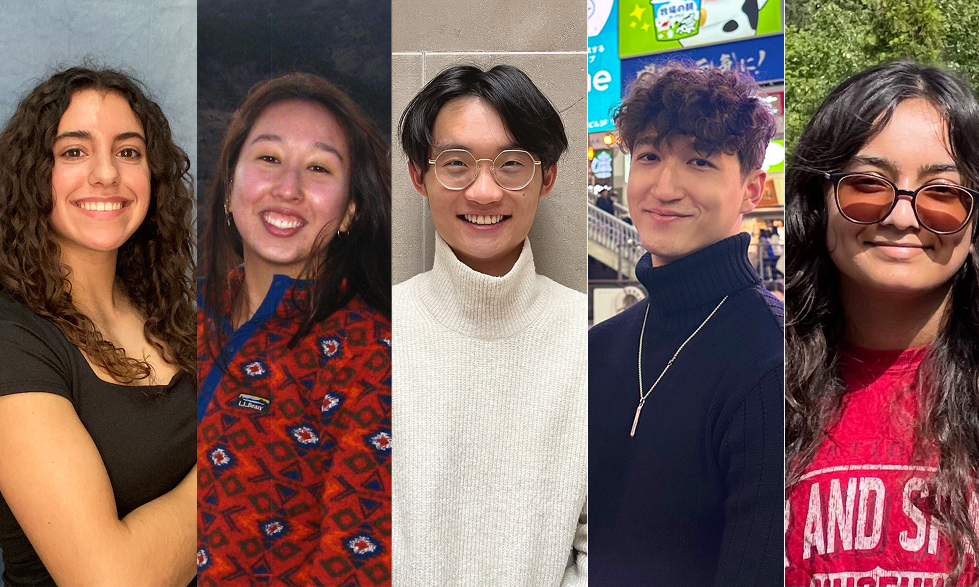 Composite image of five student scholars.