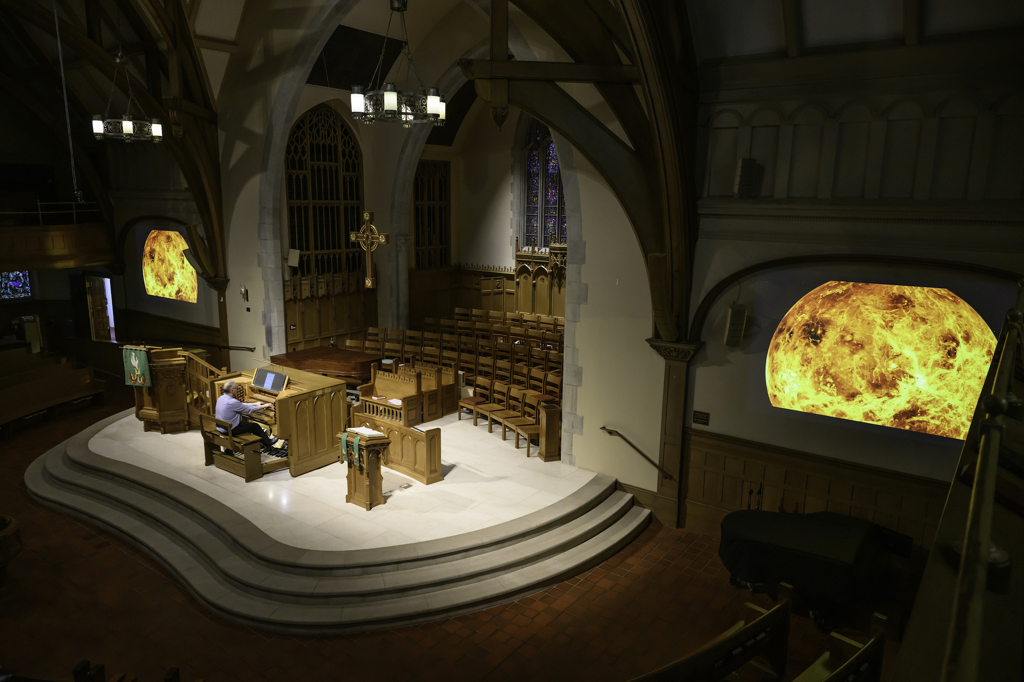 Organist Roger Sayer performs at Third Presbyterian Church.