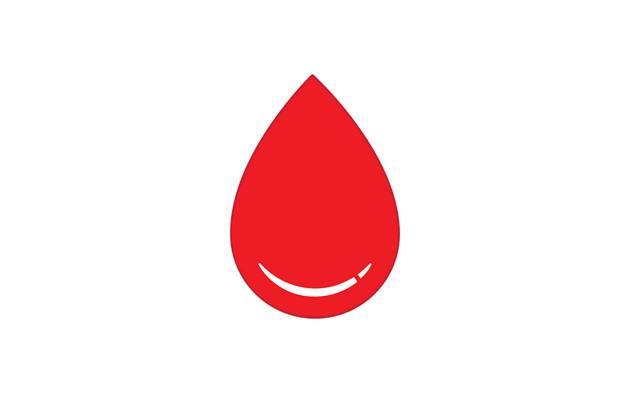 Illustration of a red droplet symbolizing blood, used to represent blood transfusion.
