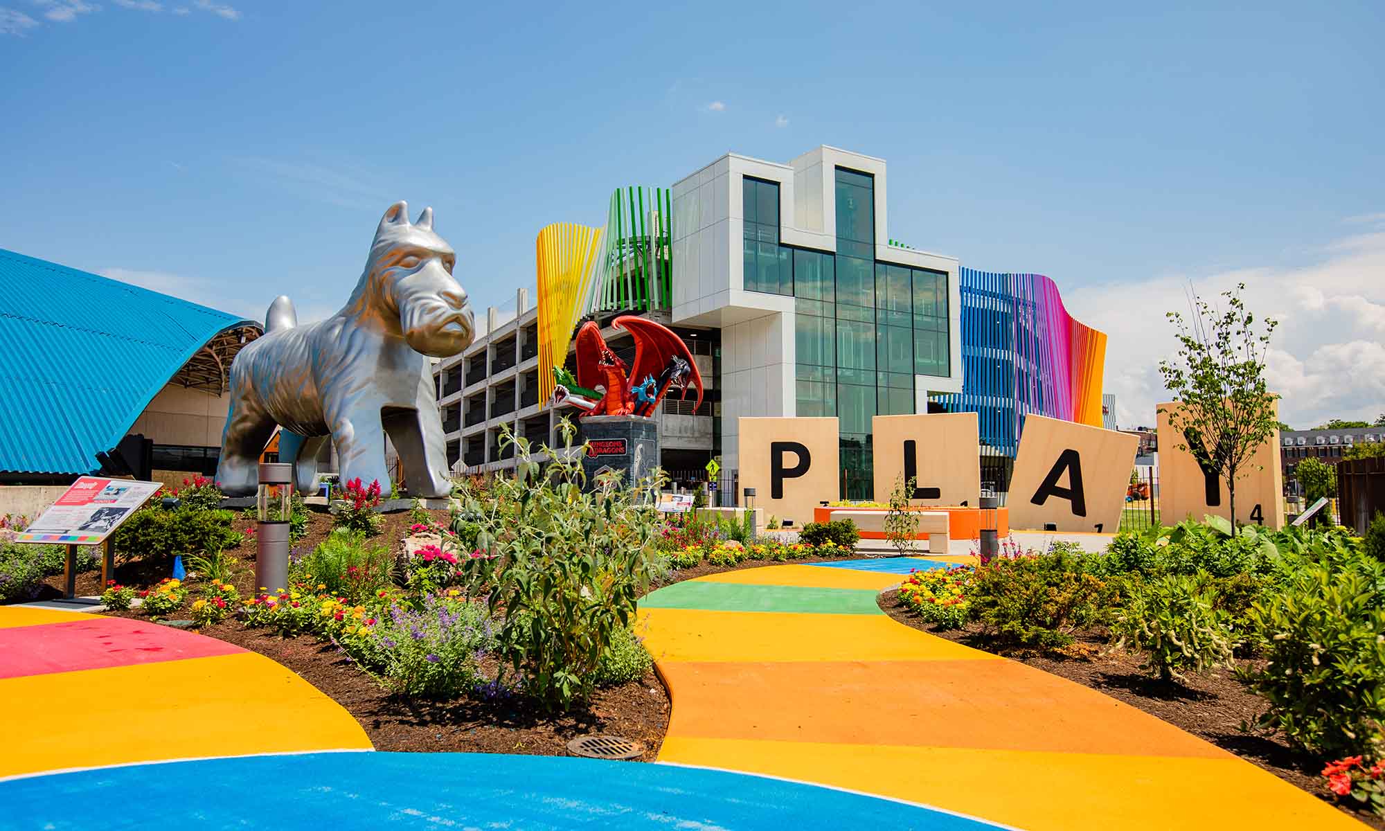 The exterior game park at the Strong Museum of Play.