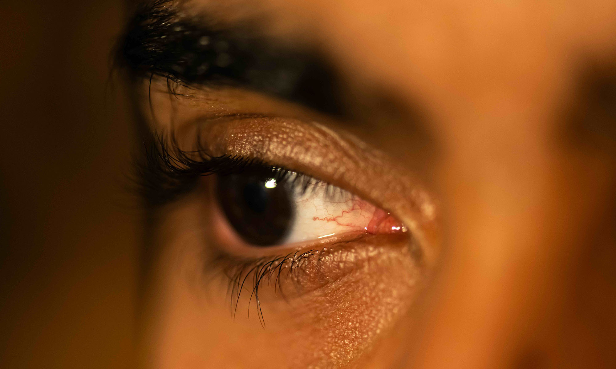 Extreme close-up of Krish Prahalad's eye.