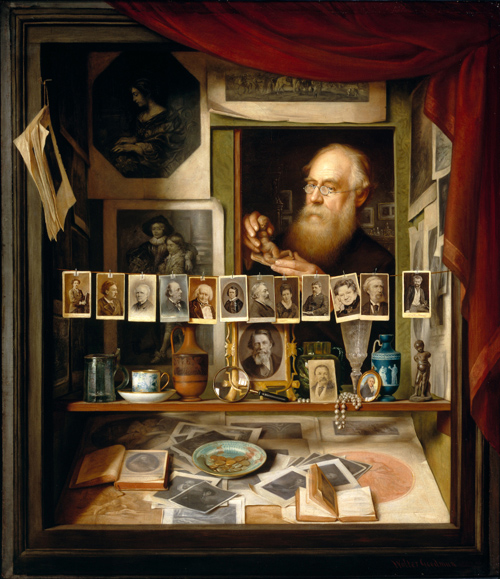 "The Printseller's Window" (1883) painting by Walter Goodman.
