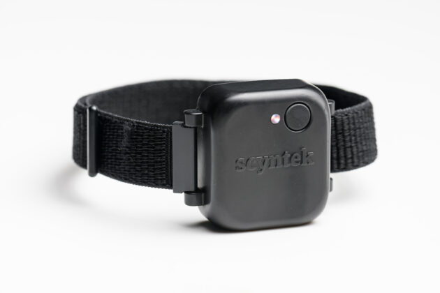 Close-up of the Synctek device IDvt that measures blood flow in the leg to detect clots.