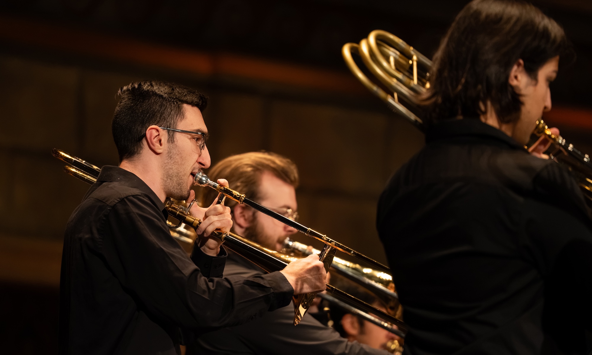 Members of the Trombone Choir perform during Celebrate Rochester.