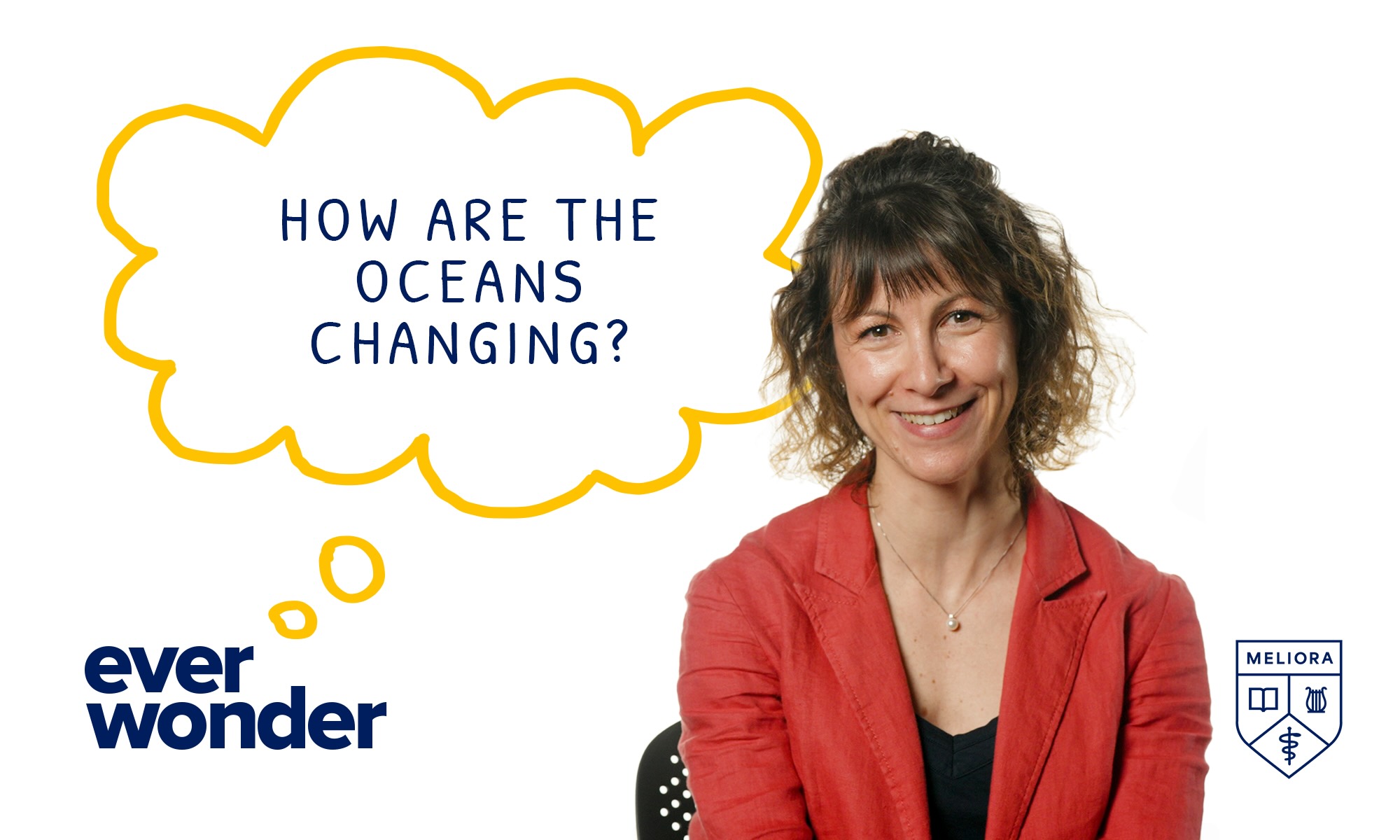 Paleoceanographer Chiara Borrelli against a white background next to text that reads "ever wonder: how are the oceans changing" and the URochester logo.