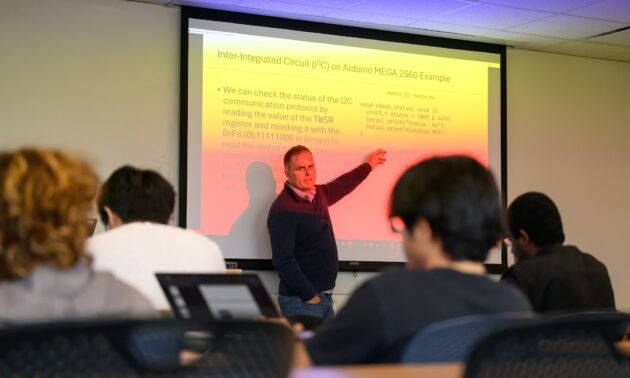 Thomas Howard leads the class ECE 216: Mechatronics and Embedded Systems.