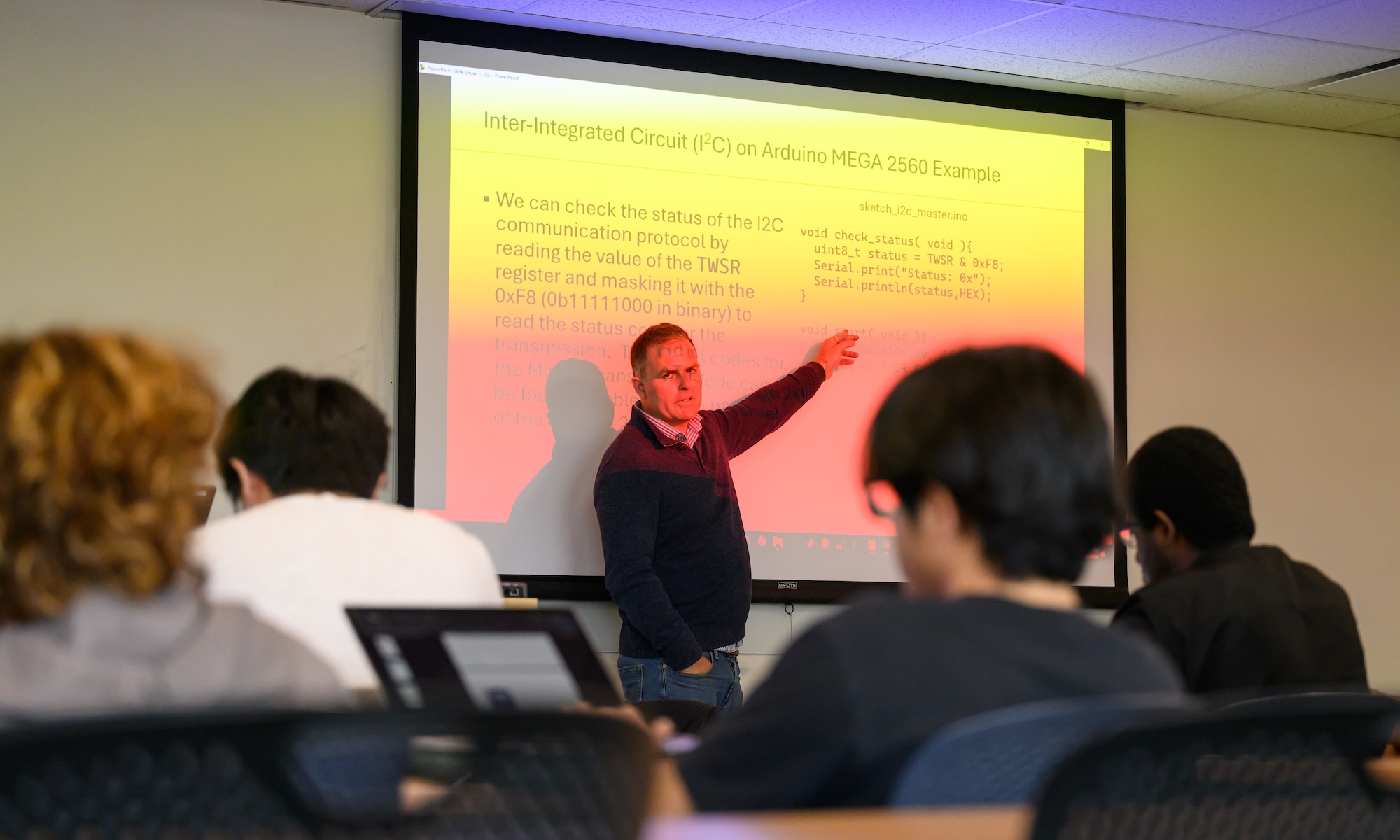 Thomas Howard leads the class ECE 216: Mechatronics and Embedded Systems.
