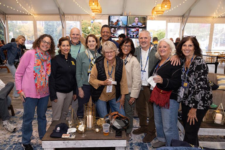 Group photo of URochester attendees at Meliora Weekend.