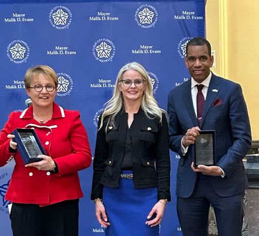 Two winners of the University of Rochester Global Awards