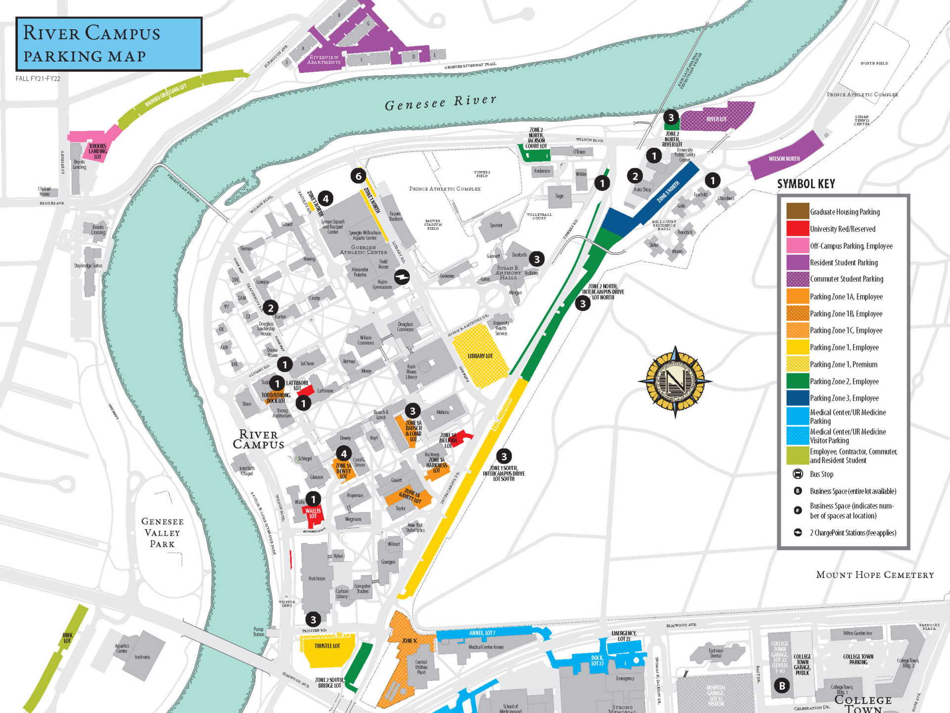 River Campus parking map