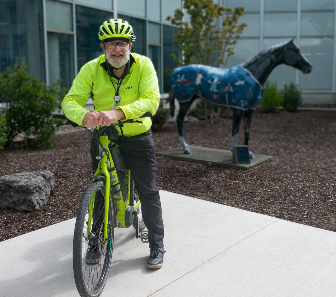 Bike rider on Medical Campus