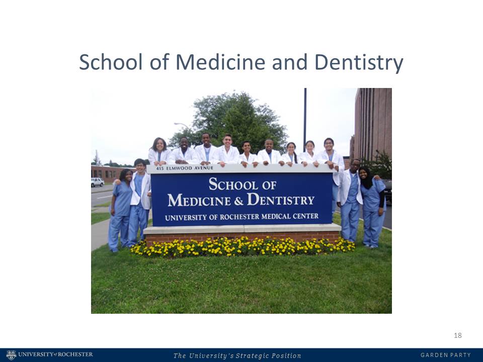 people in scrubs standing around School of Medicine and Dentistry sign
