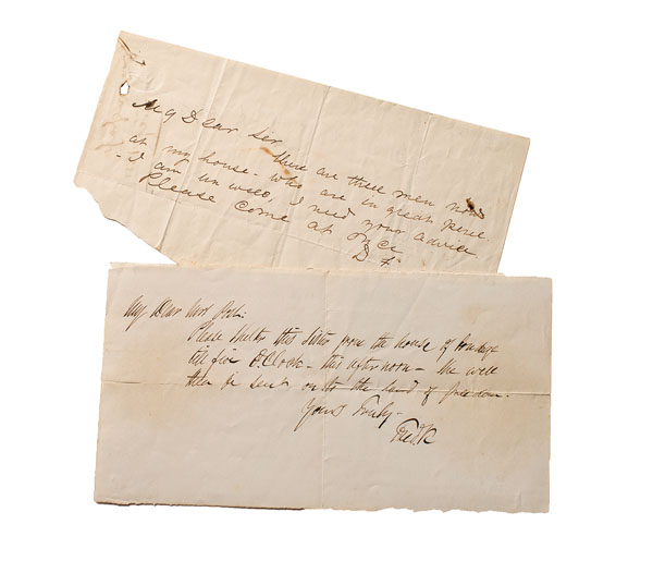 Two ‘Passes’ for  the Underground Railroad 