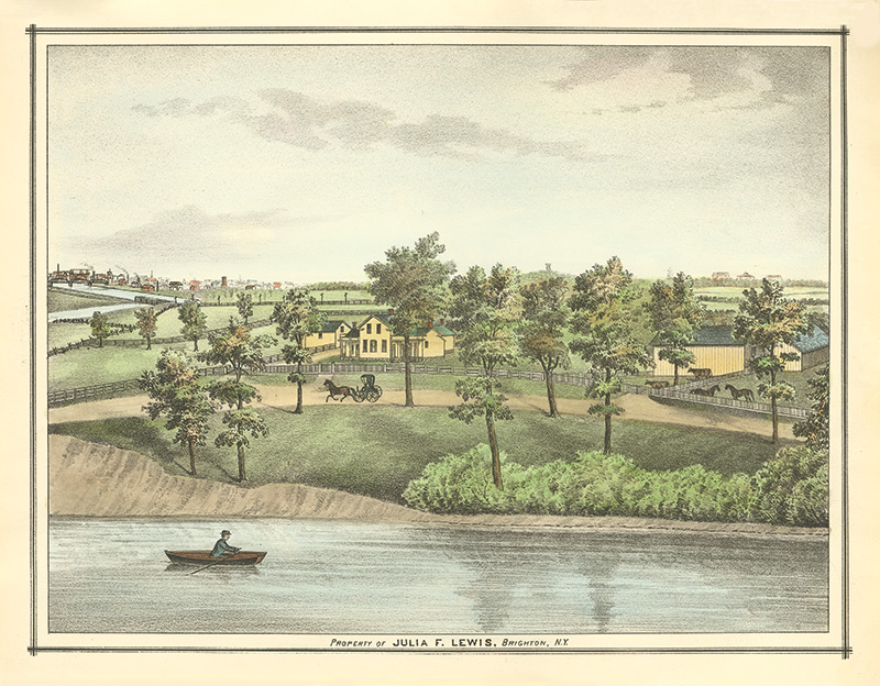 lighograph of river campus land owned by Julia Lewis