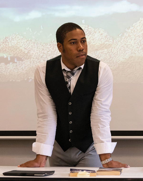 University of Rochester professor Will Bridges teaching course on Japanese science fiction