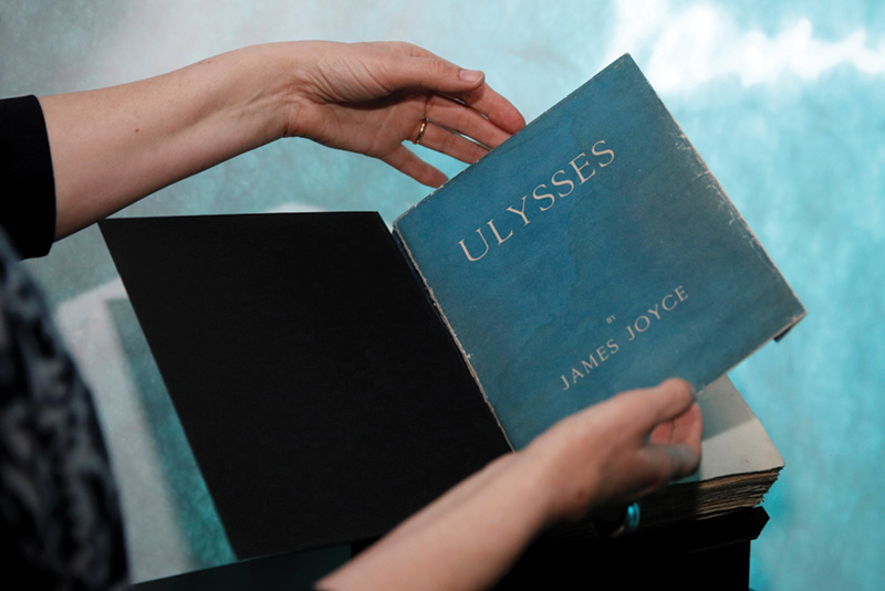Photo of first-edition of Joyce's Ulysses