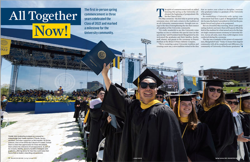 University of Rochester commencment ceremony Class of 2022