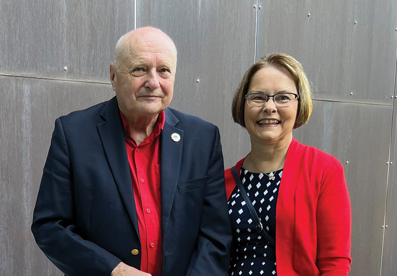 photo of University of Rochester alumnus and trustee James Wyant with his wife, Tammy