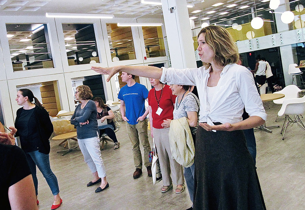 Julia Maddon gives iZone visitors a tour