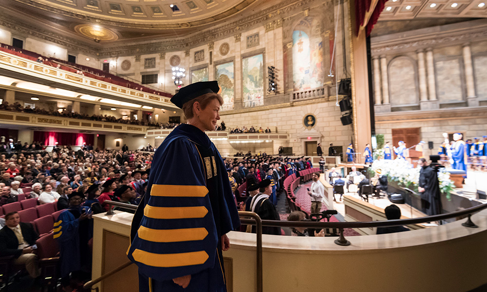 photograph of Sarah Mangelsdorf at inauguration