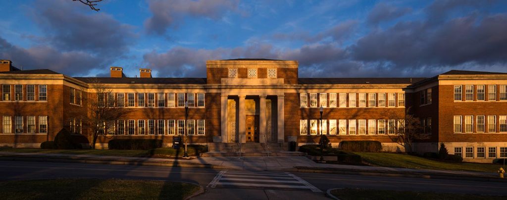 Wallis Hall at Sunset