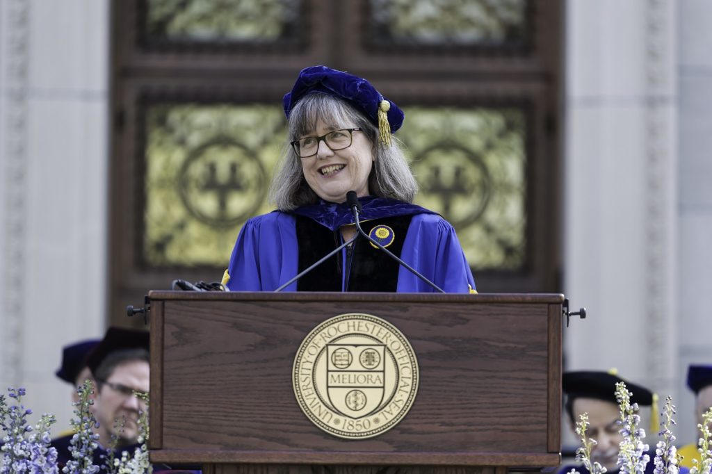 Donna Strickland, Nobel Laureate and Professor of Physics, University of Waterloo delivers the commencement address.