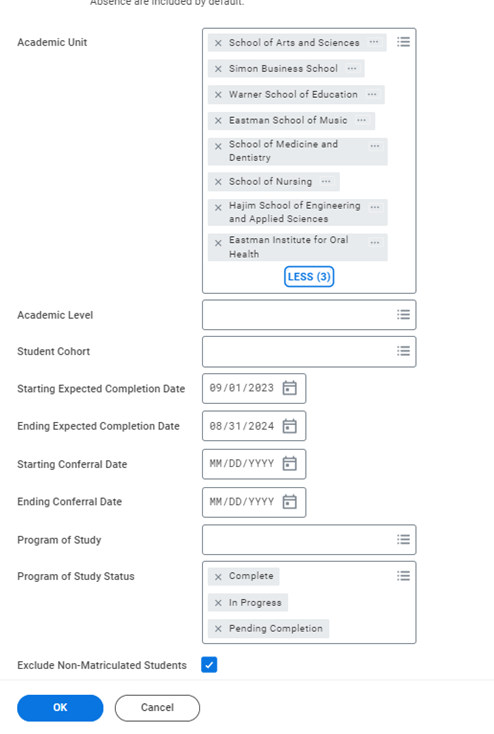 A screenshot of the UR Student platform showcasing how student names are pulled