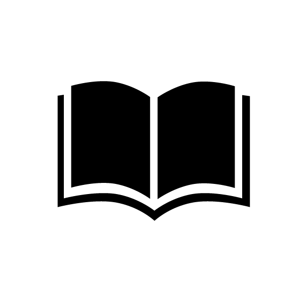 A graphic drawing of an open book.