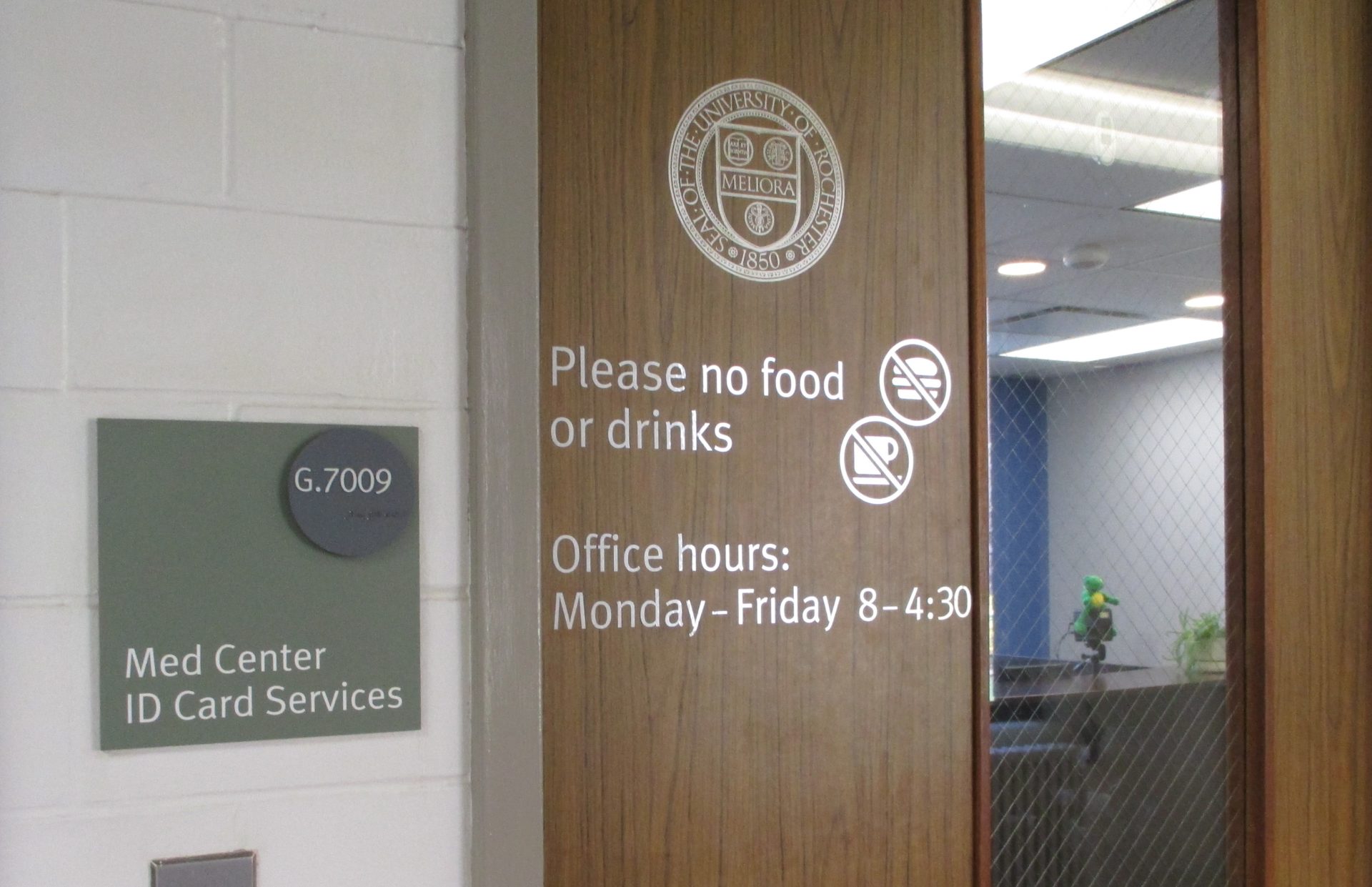 entrance to the medical center ID office