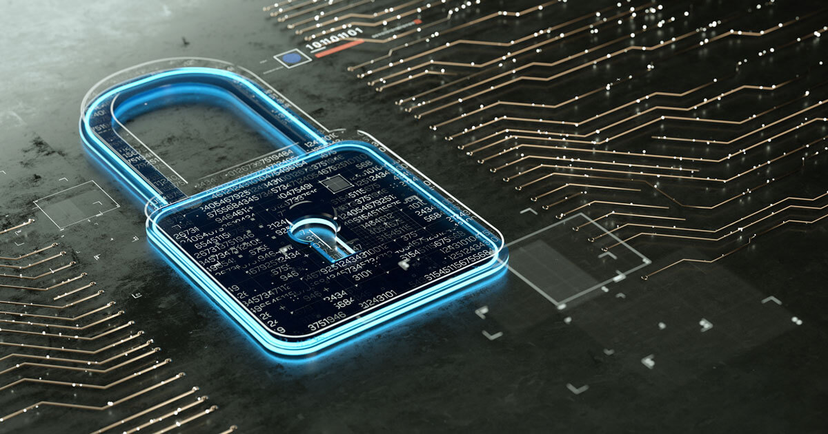 Feature image Digital encrypted Lock with data multilayers. Internet Security